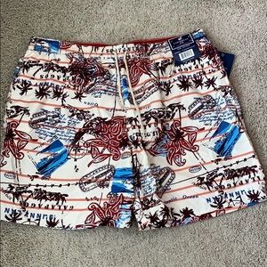 NWT! Caribbean Joe Galapagos Print Swim Trunks